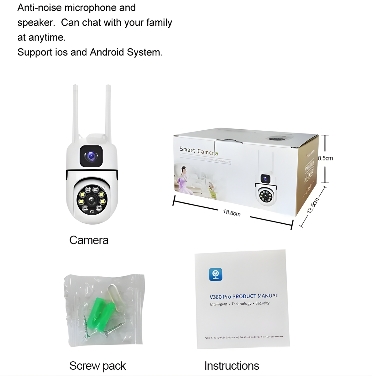 8MP 4K WiFi PTZ Security Camera | Dual Light & AI Detection