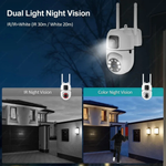 8MP 4K WiFi PTZ Security Camera | Dual Light & AI Detection